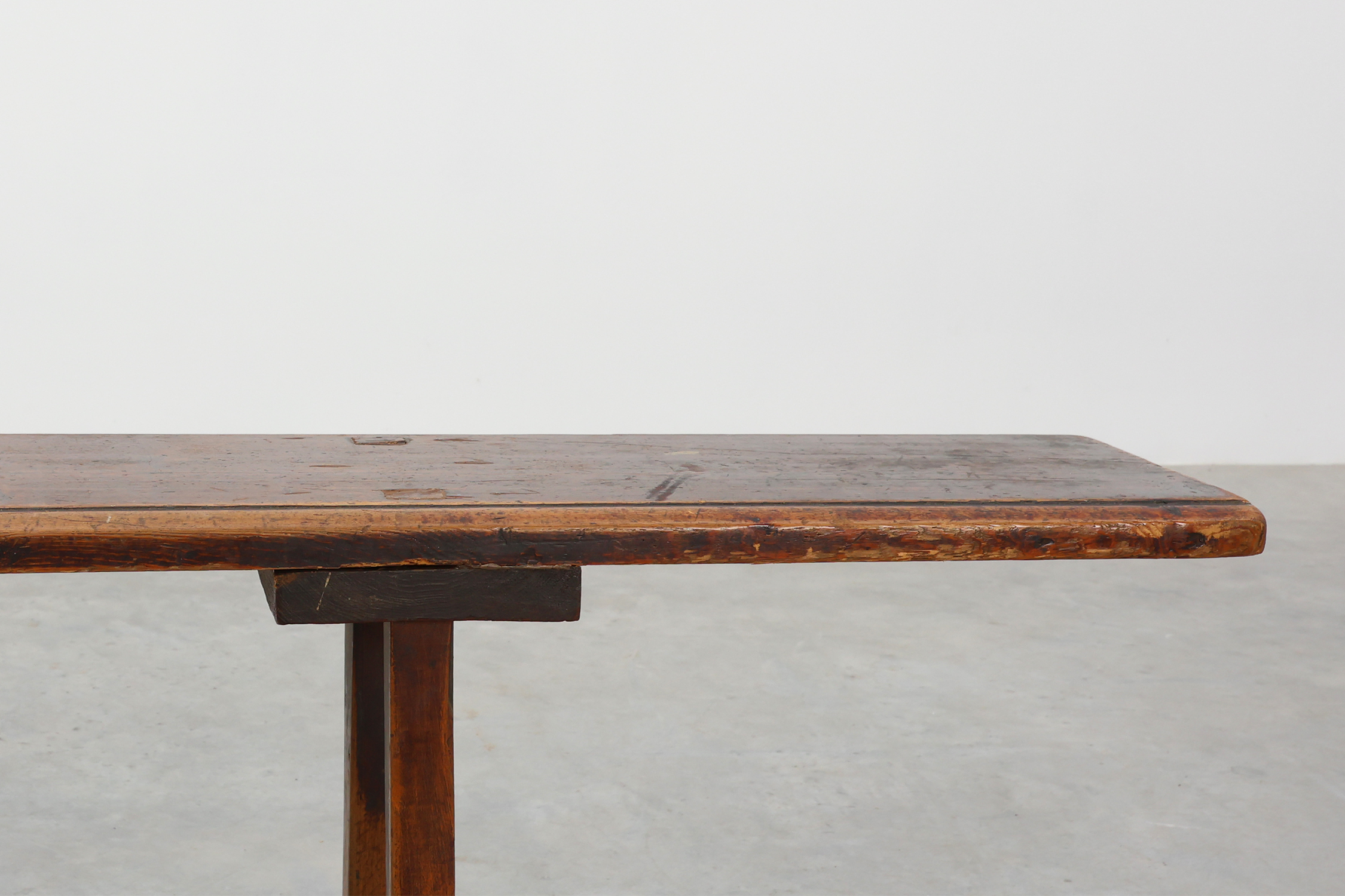 Large wabi sabi style wooden bench with beautiful patina, Japan 19th century thumbnail